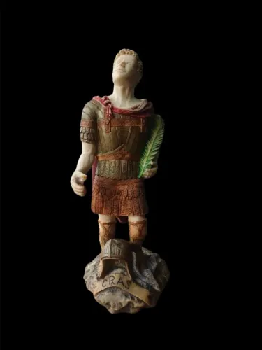 Rara Estátua Santo Expedito, Resina Maciça, Anos 80, Assinada David Ricci Justino,