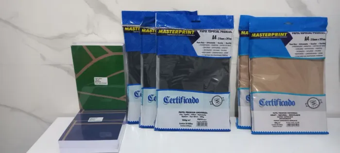 Kit Papéis Especiais: Kraft 180g + Offset 120g + Preto (Artesanato / Personalizados)