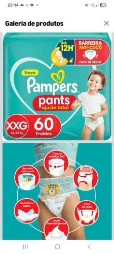 Fralda pampers XXG 60 unidades