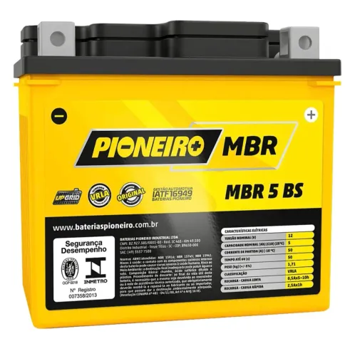 Bateria Pioneiro 5 ah 12 meses de garantia