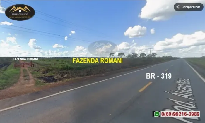 Excelente Fazenda na BR-319, apenas 80 km da cidade Porto Velho-RO
