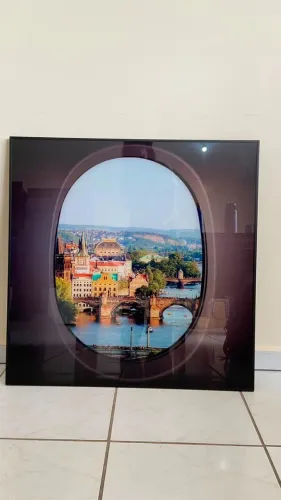 Quadro Janela de Avião - Cidade de Praga / Fine Art