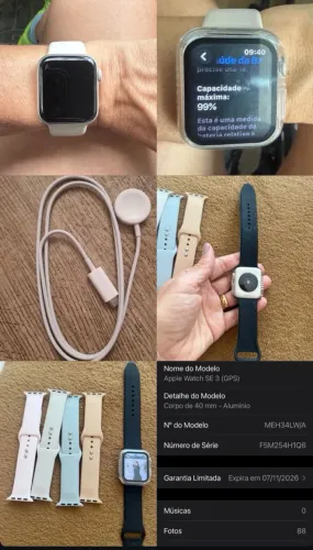 APPLE WATCH SE 3 GPS ? NOVO/POUCO USADO