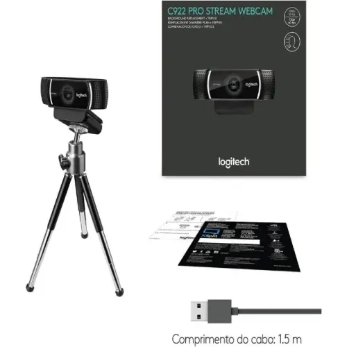 Webcam Logitech C922 Full HD Pro Stream 1080p Nova - Lacrada