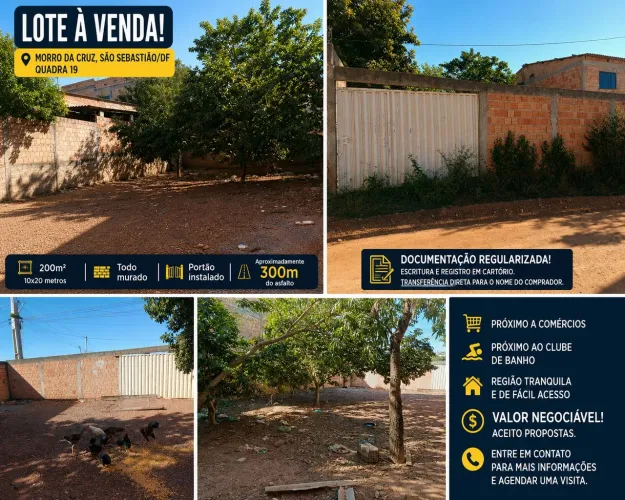 ? LOTE À VENDA - MORRO DA CRUZ, SÃO SEBASTIÃO/DF