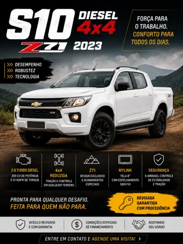 Chevrolet S10 Pick-up Z71 2.8 TDI 4X4 CD Dies. AUT 2023