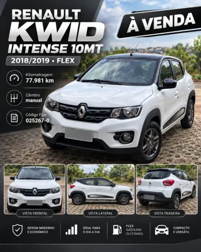 Renault Kwid Intense 1.0 Flex 12V 5P Mec. 2019