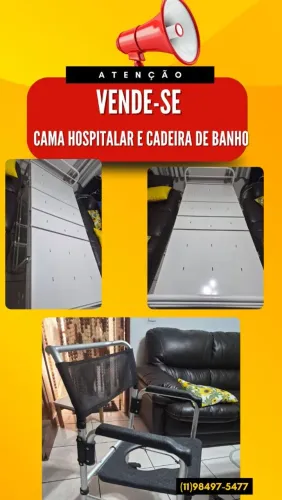 Vende ser cadeira de roda, Banho e cama hospitalar com colchão