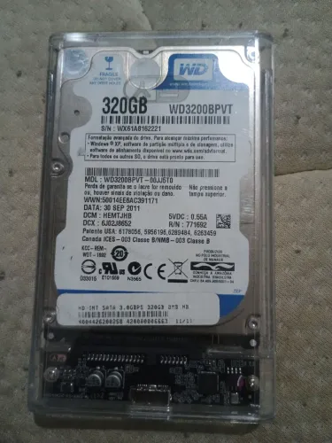 Hd wd 320gb + case