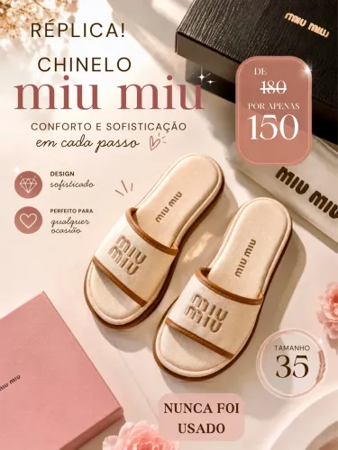 Réplica Chinelo Miu Miu - NUNCA USADO