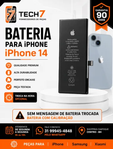 Bateria para iPhone 14 - Garantia 90 Dias