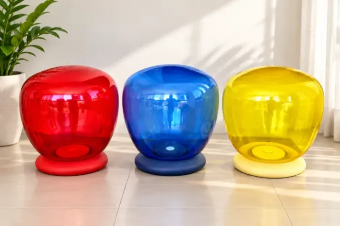Trio de Banquinhos de Design Etna - Policarbonato Colorido