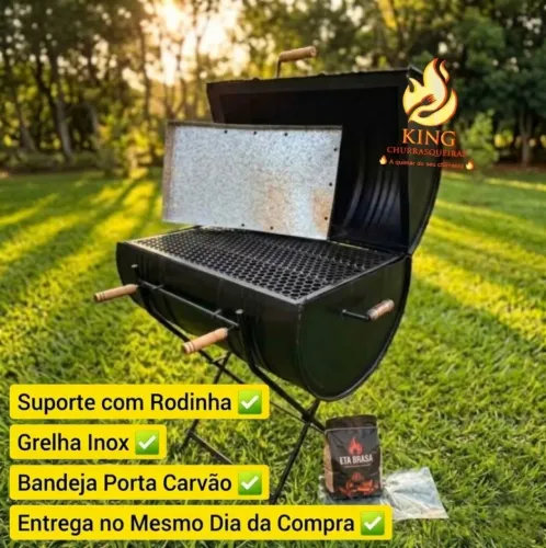 Churrasqueira a Bafo Profissional 200 Litros - Oportunidade de Negócio!