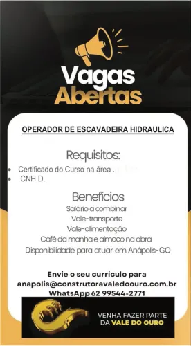 Vaga Abertas em Anápolis - Go