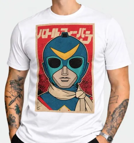 Camiseta Battle Fever Azul Retrô Anos 70