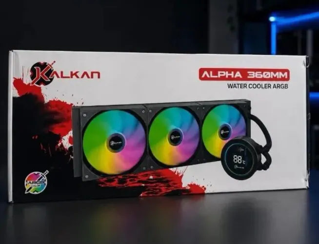 Water Cooler Gamer Kalkan Alpha 360 ARGB com display Preto KLK00048 (LACRADO)