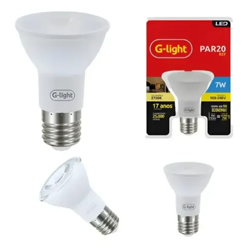 Lâmpada Led Par20 7W Luz Amarela Bivolt Glight
