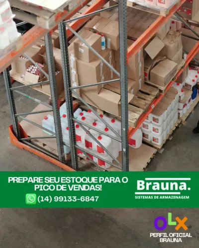 Porta Paletes Brauna Novo em Folha - Preço de Fábrica