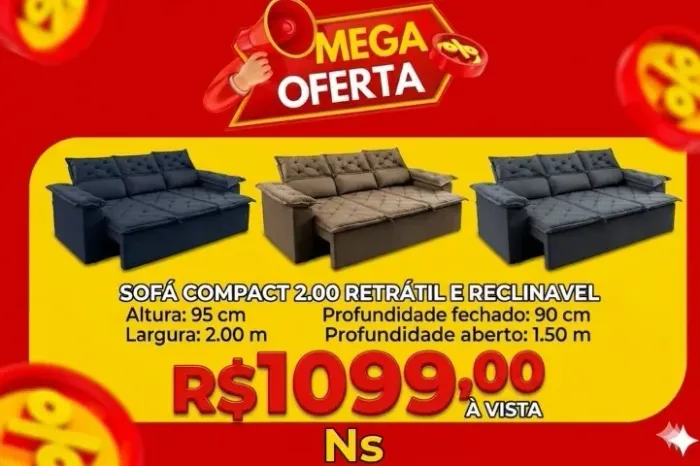 Sofá retrátil 2 m