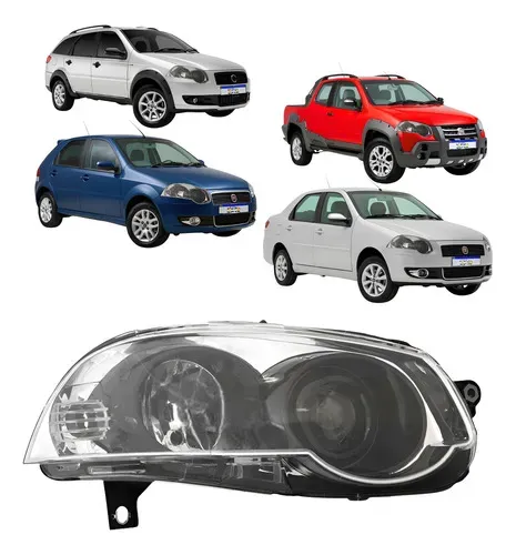 Farol Fiat Strada 2009 A 2020 Siena 2009 A 2012 Direito Direito/passageiro