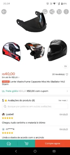 Viseira Fumê 