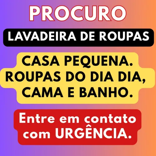 PROCURA-SE LAVADEIRA DE ROUPAS