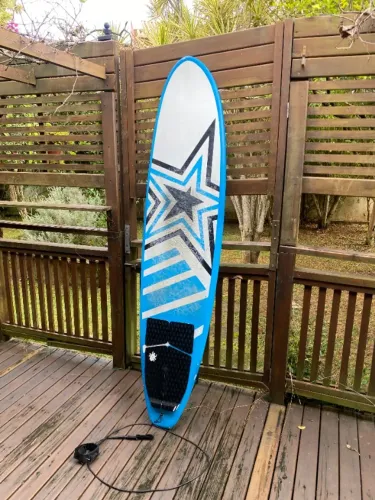 Prancha de Surf 7'0" Funboard Azul - Com Leash e Quilhas