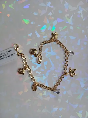 Pulseira feminina banhada em ouro