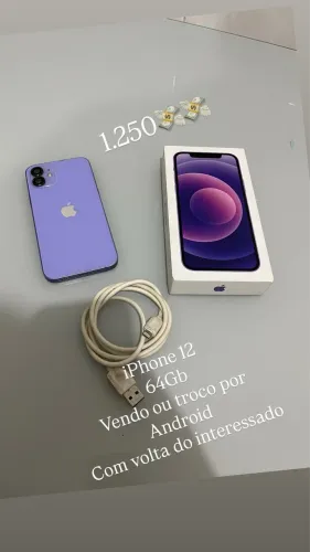 iPhone 12 64 Gb vendo ou troco por Android com volta do interessado 