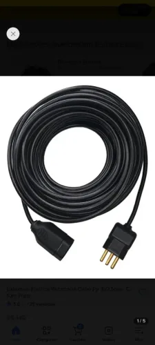 Extensão 25 metros cabo pp3 vias bitola 2.5mm 280 reais