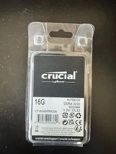 MEMORIA 16GB DDR4 3200mhz CRUCIAL NOTEBOOK LACRADA