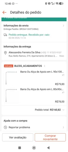 Barras de apoio para banheiro