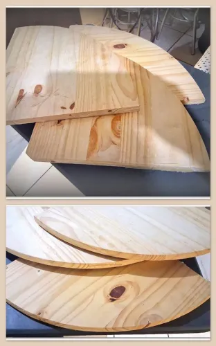 `Kit 3 Cantoneiras Prateleira de Canto Madeira Pinus 40x40cm`