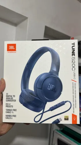 Fone JBL Tune 520C com fio - Azul 