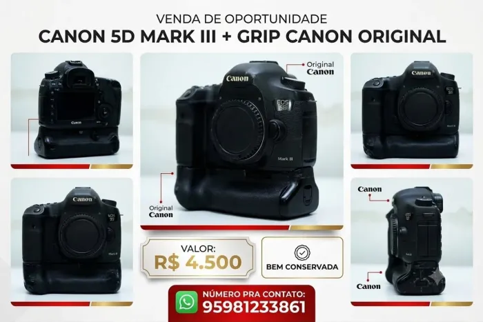 Vende-se Canon 5D Mark III Com Grip Original Da Canon!