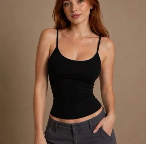 Blusa poliamida regata alça fina