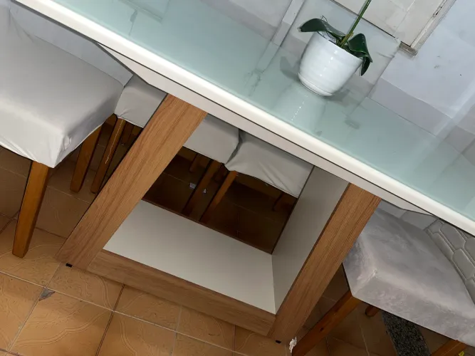 Mesa gourmet 6 cadeira / material veludo acolchoado