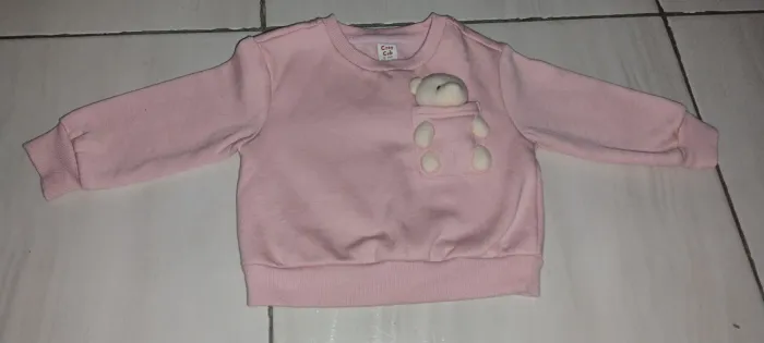 Casaco/moletom infantil bebê, menina cozy cub, 6-9 meses, shein, moda inverno, quentinho
