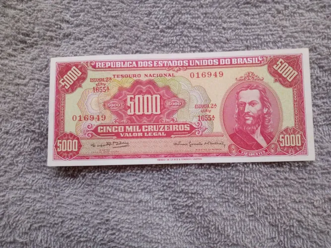 Cédula antiga coleção anos 60 # 5000 Cruzeiros