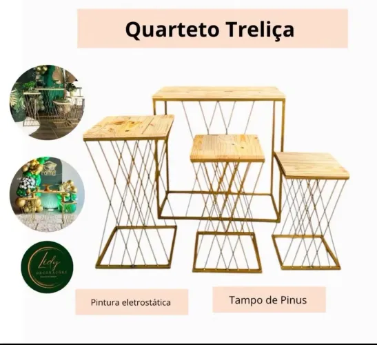 Mesa treliça para decoração