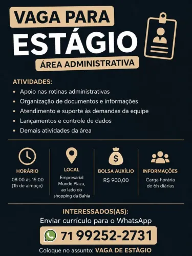 Vaga de emprego.