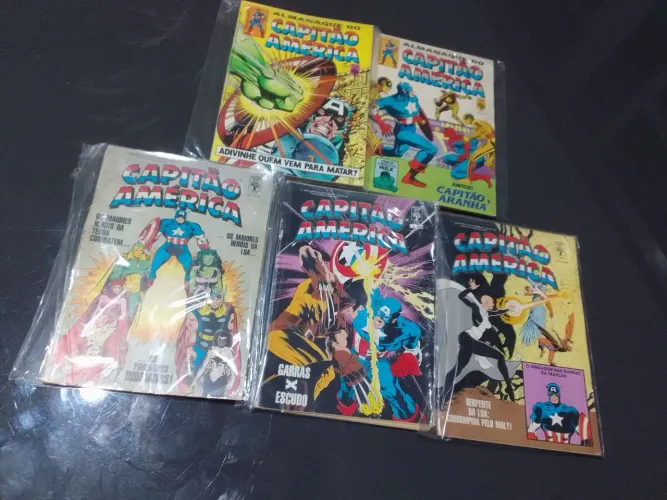 5 hqs capitão américa editora Abril n 48 49 112 113 e 114 otimo estado