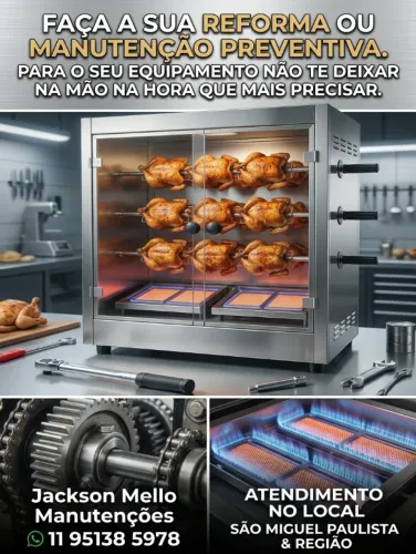 Manutenção em máquina de assar