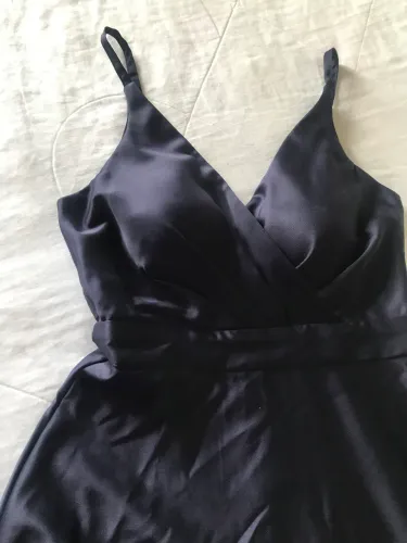 Vestido de festa azul petróleo