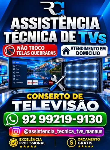 ASSISTÊNCIA TÉCNICA TVS LG, SAMSUNG, AOC, TCL, ENTRE OUTRAS MARCAS