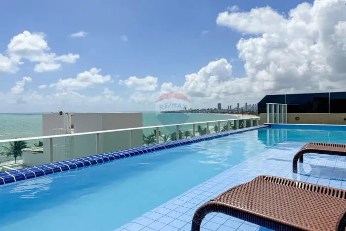 Flat Mobiliado para Alugar em Intermares  Vista para o Mar, Piscina e Perto da Praia