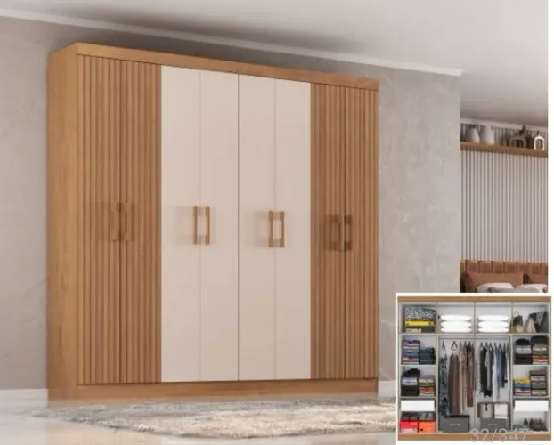 Guarda roupa casal Petrópolos 8 portas - NOVO