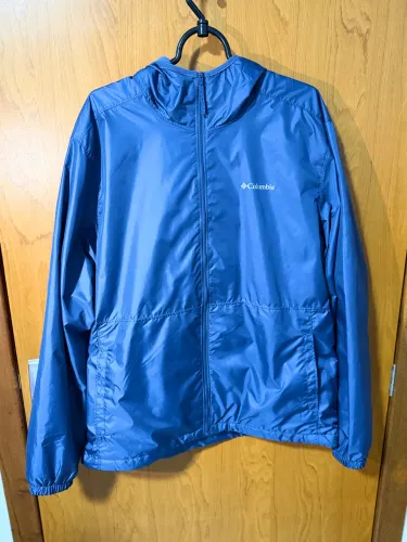 Jaqueta Columbia Original com Capuz - Forrada em Fleece - Azul