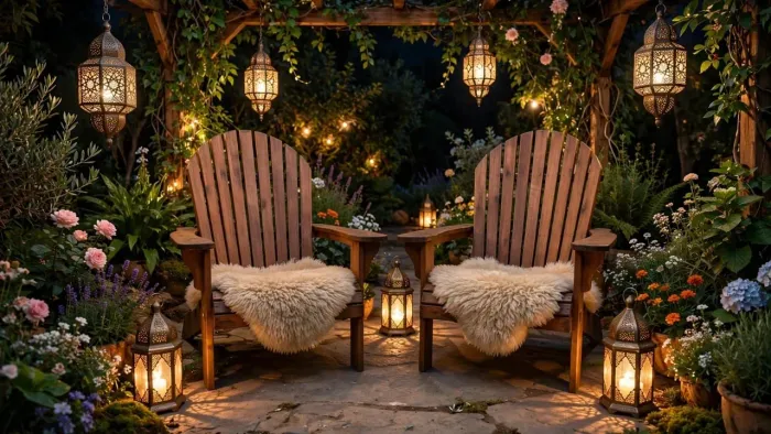 Cadeira de madeira estilo Adirondack pavão