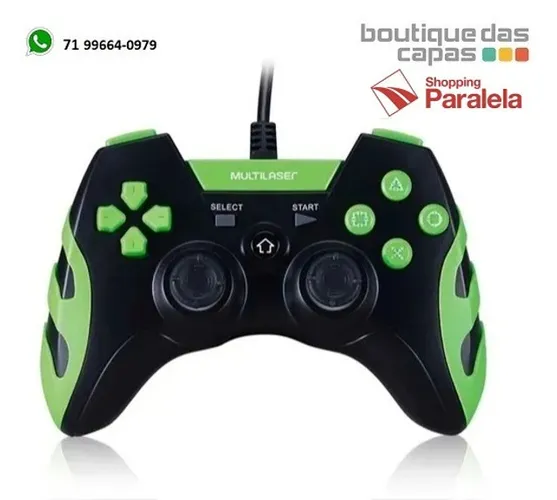 Controle Gamer Multilaser Com Fio, Ps3 / Pc, Js091